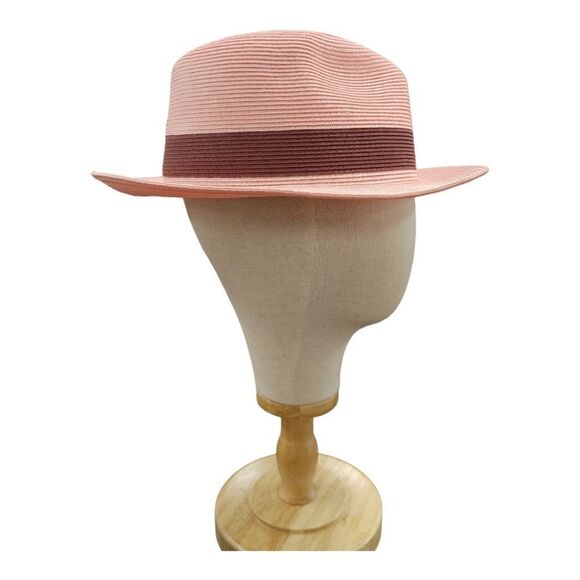 MEN'S STEVEN LAND CRUZ FEDORA STRAW HAT. SH-101 PINK. - Picture 5 of 10